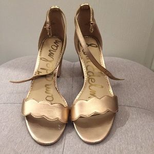 Sam Edelman Block Heel Rose Gold Sandals